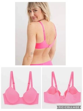 Aerie SMOOTHEZ Full Coverage Lightly Lined Bra Pink Burst 38DD